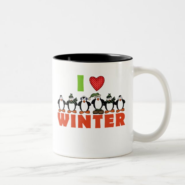 Taza Bicolor Penguin I Love Winter (Derecha)