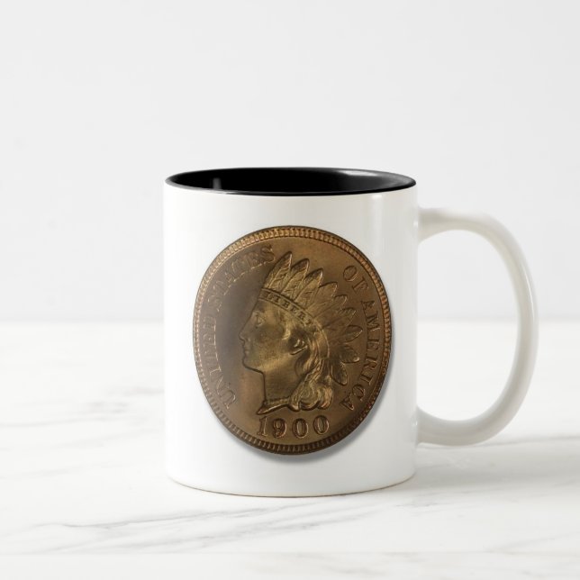Taza Bicolor Penique principal de 1900 indios (Derecha)