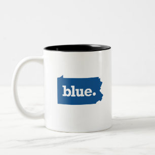 TAZA BICOLOR PENNSYLVANIA ESTADO AZUL