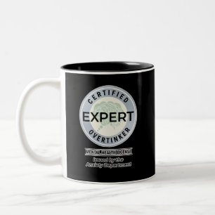 Taza Bicolor Pensador Excesivo Certificado Emitido por el Depar