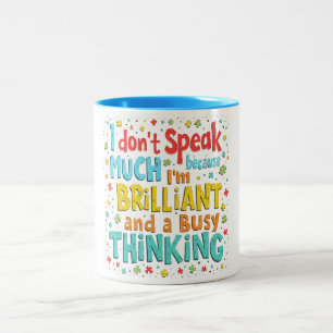 Taza Bicolor Pensamiento brillante y ocupado
