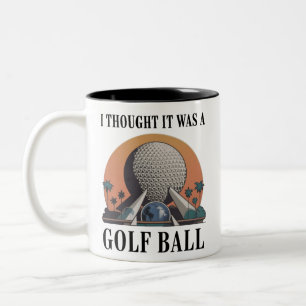Taza Bicolor Pensé que era una pelota de golf Amante divertido 