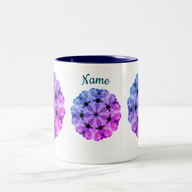 Taza Bicolor Peony Flower Art Personalizado (Centro)