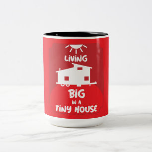 Taza Bicolor Pequeña Casa Viviente - Pequeñas Casas Café De Dos
