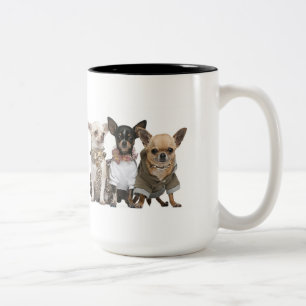Taza Bicolor Pequeñas chihuahuas lindas