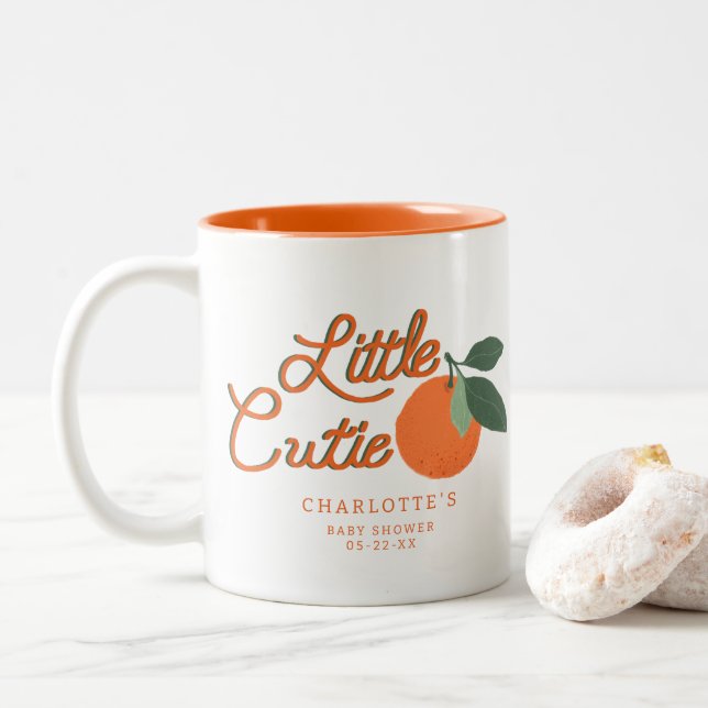 Taza Bicolor Pequeño Cementine Baby Shower Favor Mug (Con donut)