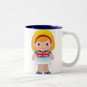 Taza Bicolor Pequeño chica británico