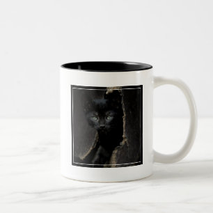 Taza Bicolor Pequeño gatito negro