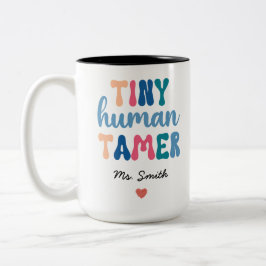Taza Bicolor Pequeño Tamer Humano | Nombre del profesor persona