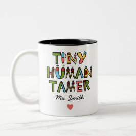 Taza Bicolor Pequeño Tamer Humano | Nombre del profesor persona