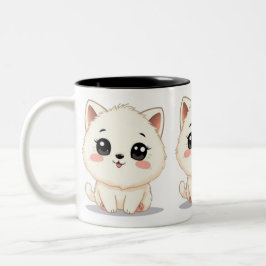 Taza Bicolor Pequeño y lindo gato