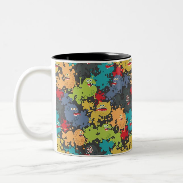 Taza Bicolor Pequeños monstruos graciosos (Izquierda)