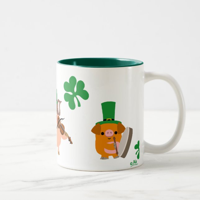 Taza Bicolor Pequeños músicos del Día de San Patricio (Derecha)
