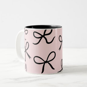 Taza Bicolor Pequeños y modernos arcos negros rosados