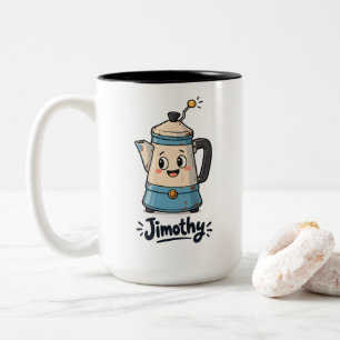 Taza Bicolor Percolador Jimothy Corto y Extravagante Vibra Jugu