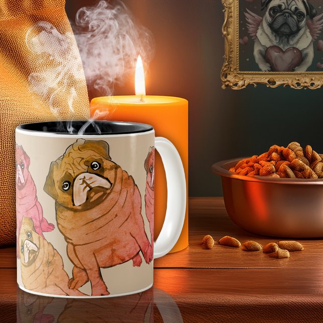 Taza Bicolor Perder mi Pug (Subido por el creador)