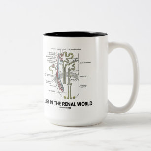 Taza Bicolor Perdido en el mundo renal (riñón Nephron)