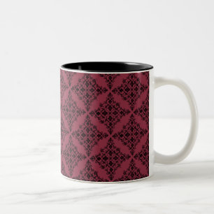 Taza Bicolor Perfectamente pulida Damask Mug, Magenta