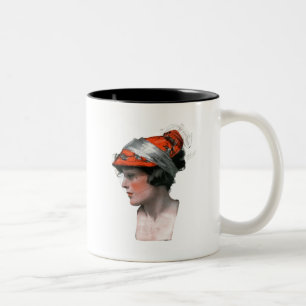 Taza Bicolor Perfil de la mujer