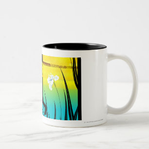 Taza Bicolor Perfil lateral de una yoga practicante de la mujer