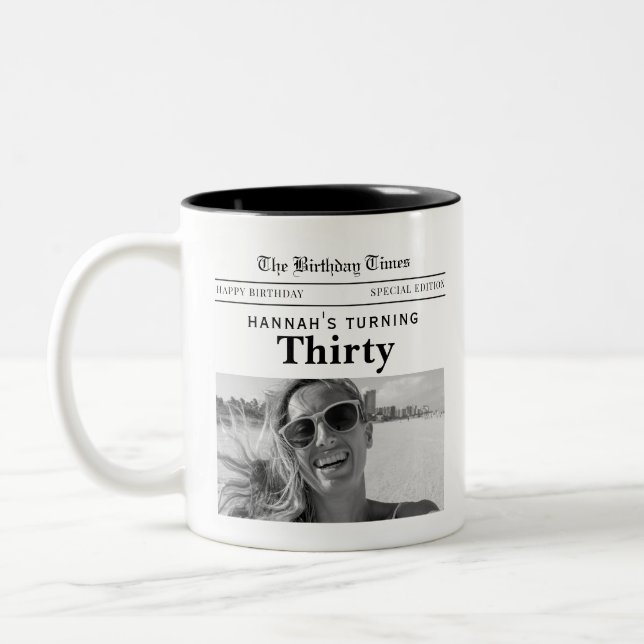 Taza Bicolor Periódico Cumpleaños 30 (Izquierda)