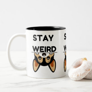 Taza Bicolor Permanece Divertido Perro de Dibujos Animados Terr