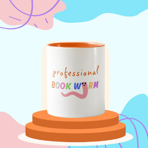 Taza Bicolor Peronalizados amantes de la lectura del gusano Ret