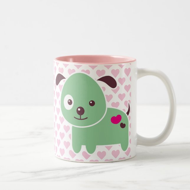 Taza Bicolor Perrito de Kawaii (Derecha)