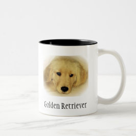 Taza Bicolor Perrito del golden retriever