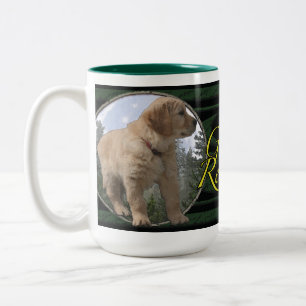 Taza Bicolor Perrito del golden retriever