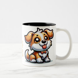 Taza Bicolor perro, amor de cachorros
