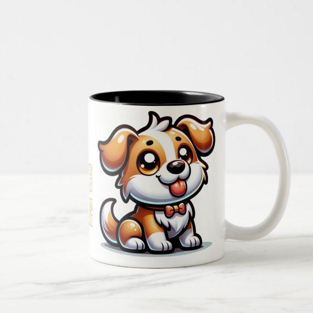 Taza Bicolor perro, amor de cachorros (Derecha)