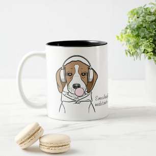 Taza Bicolor Perro Aterrorizante con Chicle Bonito Beagle Diver