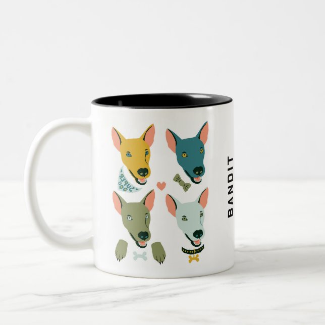 Taza Bicolor Perro Chihuahua del personalizable (Izquierda)