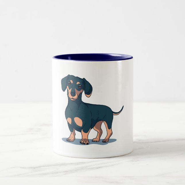 TAZA BICOLOR PERRO DACHSHUND (Centro)