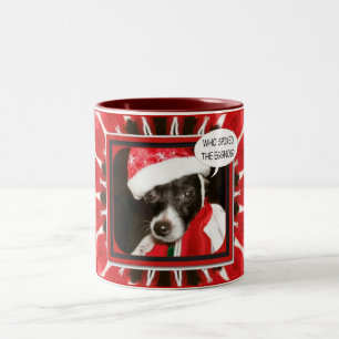 Taza Bicolor Perro de huevo Arajado