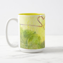 Taza Bicolor Perro de la pesca y gato (del primer)/taza