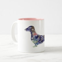 Perro de Mandala Mug de dos tonos