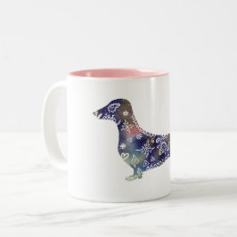 Taza Bicolor Perro de Mandala Mug de dos tonos
