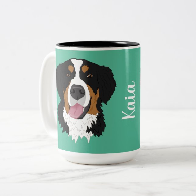 Taza Bicolor Perro de montaña de Bernese (Anverso izquierdo)