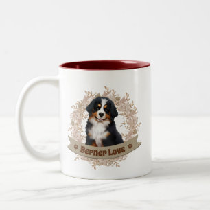 Taza Bicolor Perro de montaña de Bernese, tazón de café de dos 