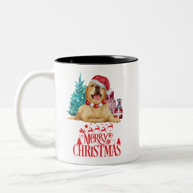 Taza Bicolor Perro de navidades curados (Izquierda)