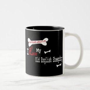 Taza Bicolor Perro de oveja inglés antiguo (me encanta) Mug
