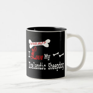Taza Bicolor Perro de oveja islandés (I Love) Mug
