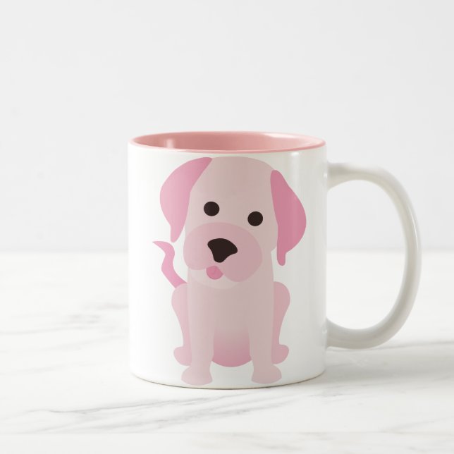 Taza Bicolor Perro de perrito rosado (Derecha)