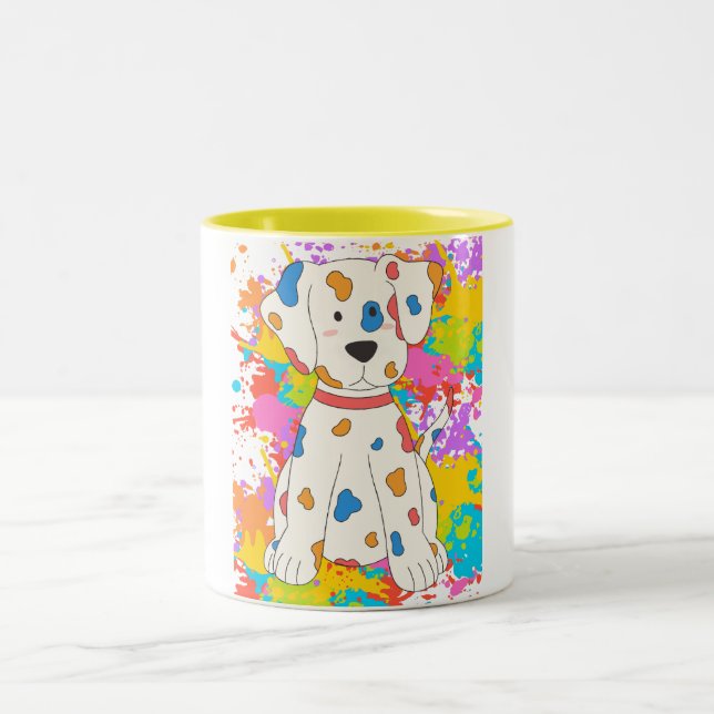 Taza Bicolor perro de pintura (Centro)