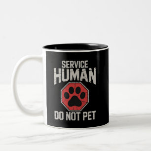 Taza Bicolor Perro de Servicio Humano No Acacaricie Dueño de Pe