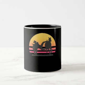 Taza Bicolor Perro de toro toro lucha contra el obsequio de ves