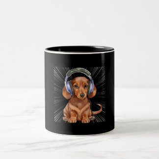 Taza Bicolor Perro de Weiner Dachshund divertido