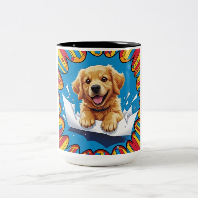 Taza Bicolor Perro dorado (Centro)